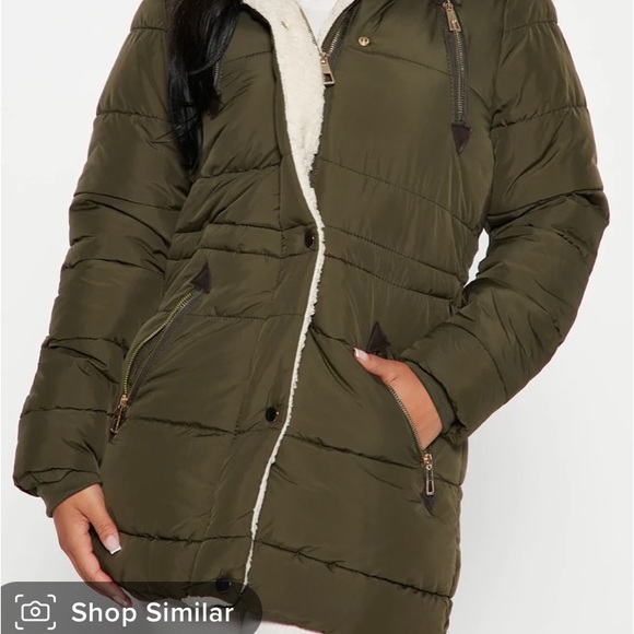 Olive green puffer jacket for sale - Picture 5 of 5